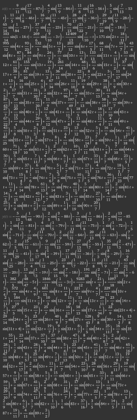 Formula (x,y) for t (0-2pi) that will plot a sheep.
